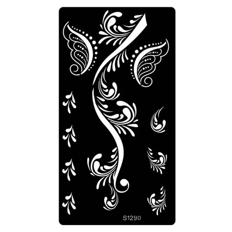 Heallor 1 Pcs Tattoo Stencils Henna India Hollow Airbrush Stencil Waterproof Arm Body Temporary Tattoo Stencil Sticker for Drawi