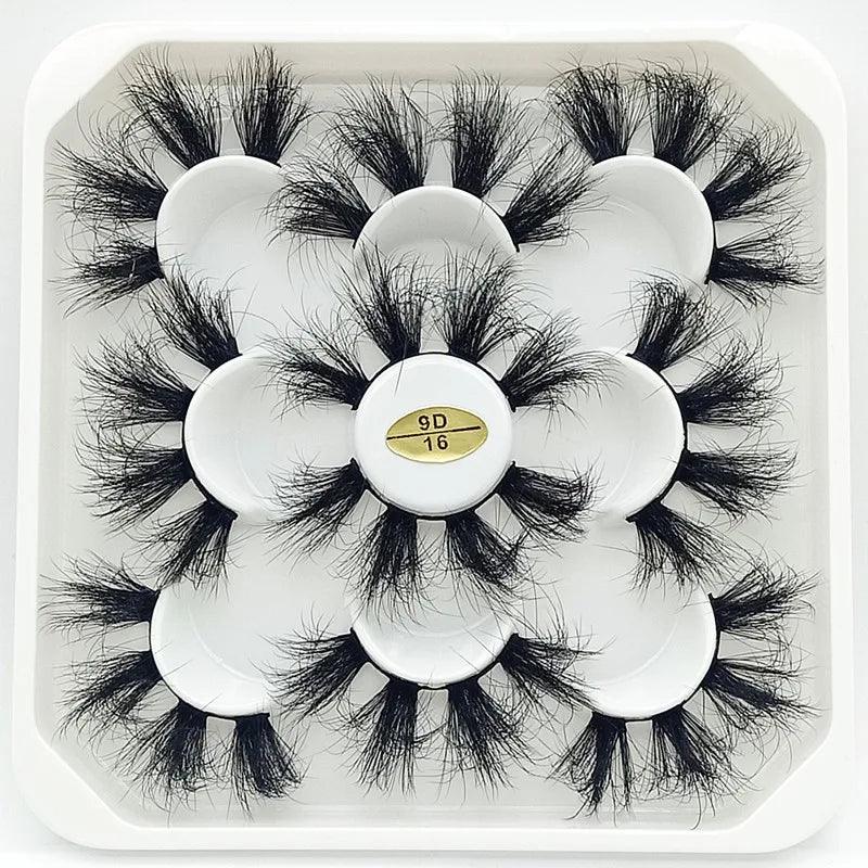 5 Pairs 25mm 3D Mink Eyelashes Bulk Russian roll Fluffy Natural False Eyelash Dramatic Mink lashes Makeup tools Wholesale lashse