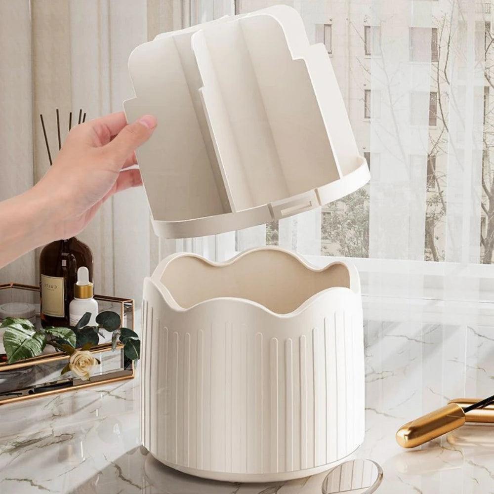 Makeup Brush Holder with Lid 360 Rotating Makeup Brush Holder Organizer for Vanity Desktop Countertop Dresser Table