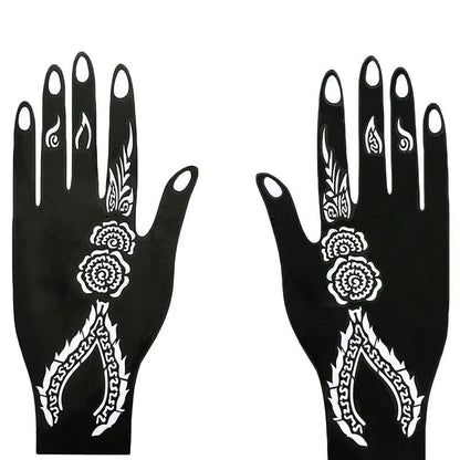 Temporary Tattoo Hollow Henna Palm Tattoo Stencil Professional Wedding Tool Hand Foot Body Art Sticker Tattoo Stencil Template