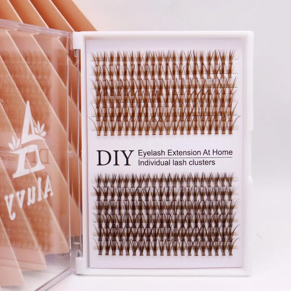 30D Mixed Tray Individual Lashes 3D Russia Volume Eye Lashes Soft Natural Brown Lashes Mink Lash Cluster False Eyelash Extension