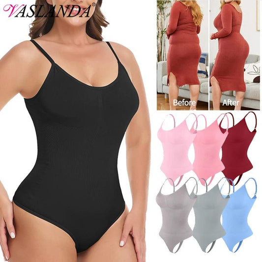 Shapewear Bodysuit Thong Women Full Body Shaper Tummy Control Slimming Waist Trainer Underwear Sexy Fajas Black Pink