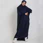 Ramadan Muslim Robe One Piece Cinch Sleeve Long Dress Prayer Hijab Dress Jilbab Women Hooded Abaya Niqab Islam Dubai Plain Robe