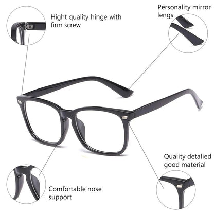 Blue Light Blocking Glasses Square Nerd Eyeglasses Frame Anti Blue Ray Computer Game Glasses - HighGloss Shop