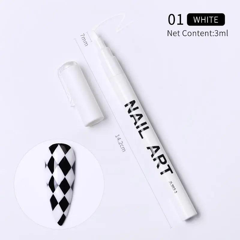 Nail Art Drawing Graffiti Pen Waterproof Painting Liner Brush DIY 3D Abstract Lines Fine Details Flower Leaf Nail Manicure Tools