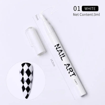 Nail Art Drawing Graffiti Pen Waterproof Painting Liner Brush DIY 3D Abstract Lines Fine Details Flower Leaf Nail Manicure Tools