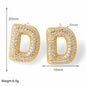 FLOLA Clear Crystal Bubble Letter Earrings for Women Copper Gold Plated Initial Ear Studs Name Jewelry Gifts ersa009