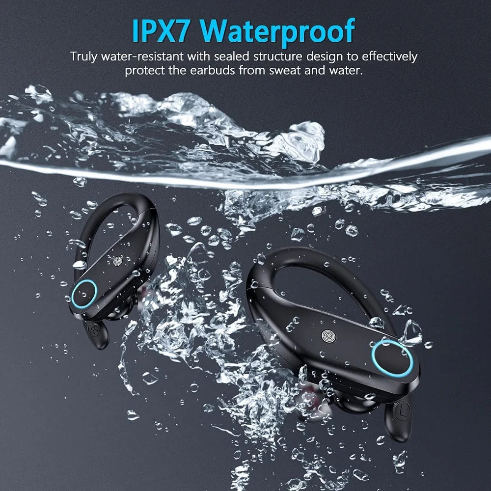 TWS Wireless Bluetooth Earphone Noise Canceling Earbuds Waterproof Sport Touch HIFI Headphone 4-Mics HD Call for Sports Running