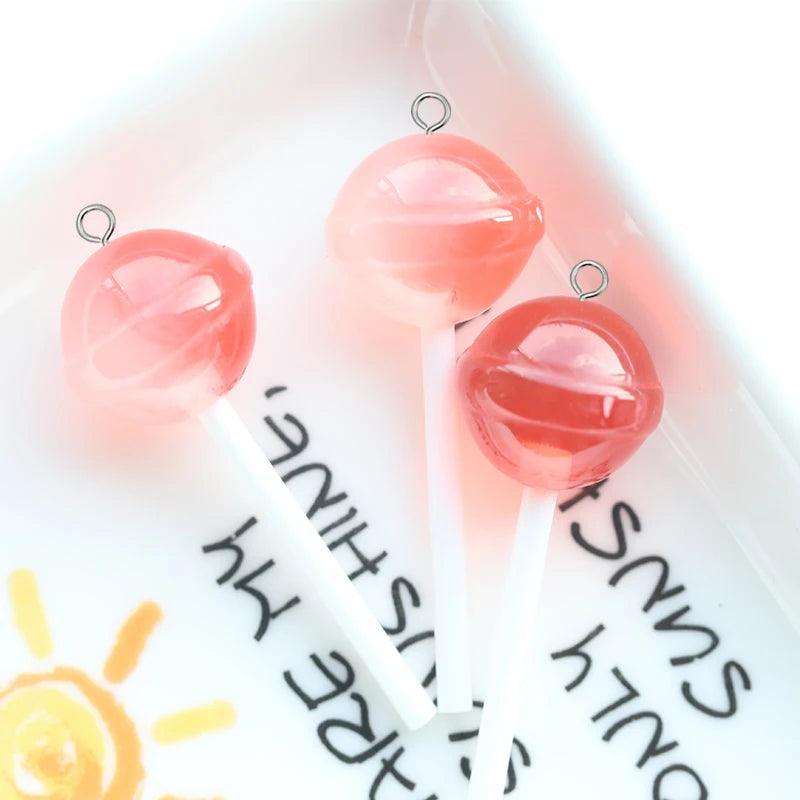 10pcs Simulation 3D Planet Lollipop Resin Charms Sweet Food Pendant For Earring Keychain Diy Crafts Jewelry Make