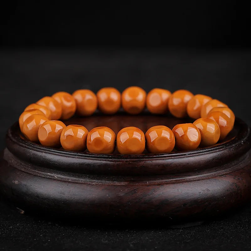 Wild Straight Cut Monkey Bracelet Men's Carving Jingbaleng Hexagonal Old Light Bead Crafts Shark Dorsal Disk Playing Buddha