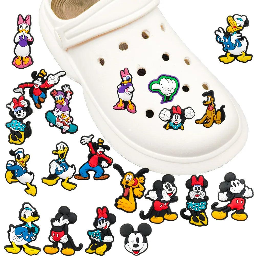 Miniso Disney Pvc Accessories For Shoes Cartoon Shoe Charms For Kids Mickey Minne Children Shoes Accessories Party Favor Gifts