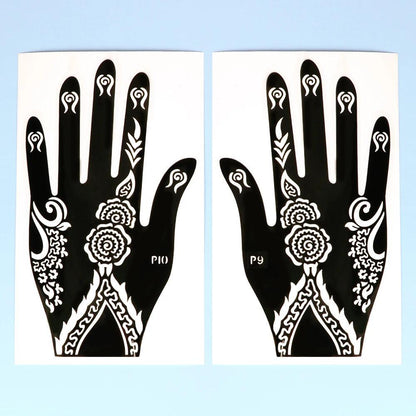 2pcs Henna Tattoo Stencils Templates For Women Temporary Tattoo Indian Fashion Flower Wedding Tattoo Supplies For DIY Body Art