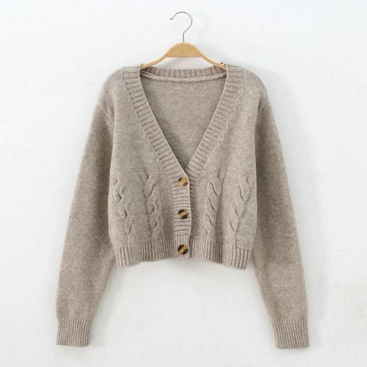 Women Cardigan Sweaters Button Knitwear Fall Winter Fashion Long Sleeve V-neck Knitted Jackets Tops Casual Female Sweater Coats