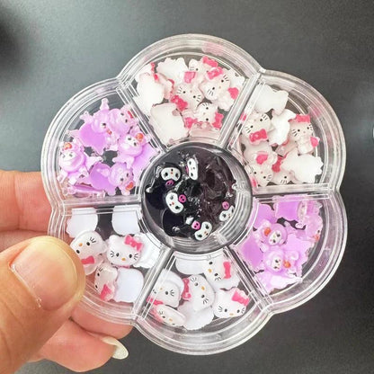 Sanrioed Hello Kitty DIY Nail Art Jewelry Decor Kawaii Kuromi Charms For Manicure DIY Nail Parts Rhinestone Toy Gift for Girls