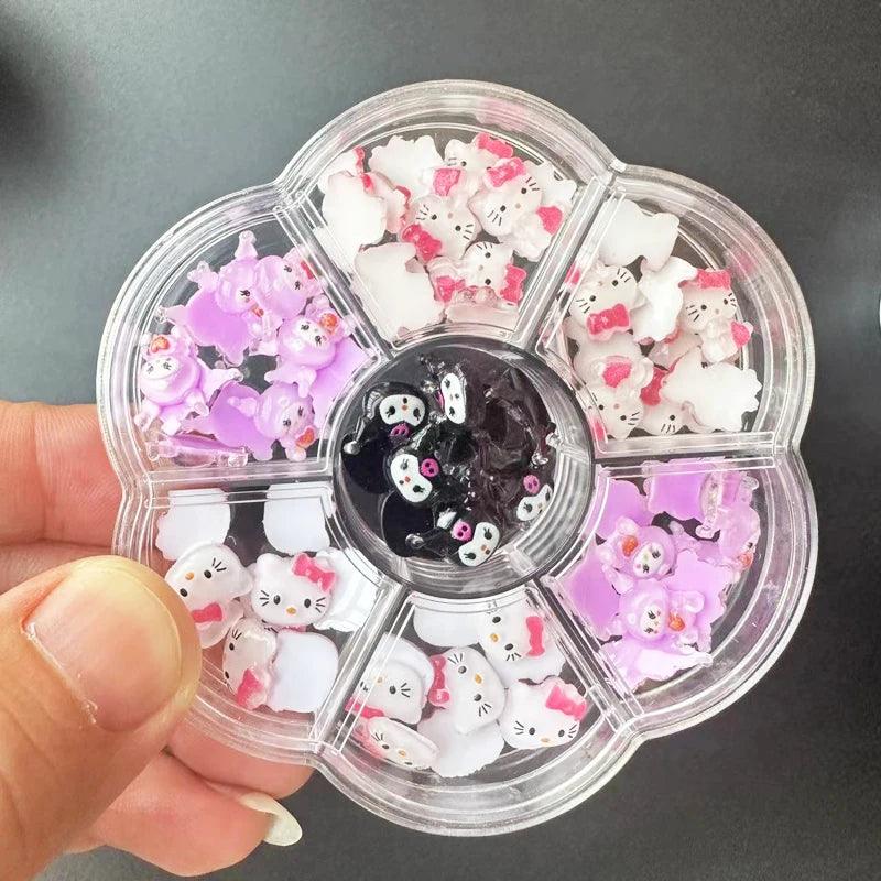 Sanrioed Hello Kitty DIY Nail Art Jewelry Decor Kawaii Kuromi Charms For Manicure DIY Nail Parts Rhinestone Toy Gift for Girls - HighGloss Shop