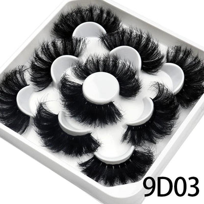 5 Pairs 25mm 3D Mink Eyelashes Bulk Russian roll Fluffy Natural False Eyelash Dramatic Mink lashes Makeup tools Wholesale lashse