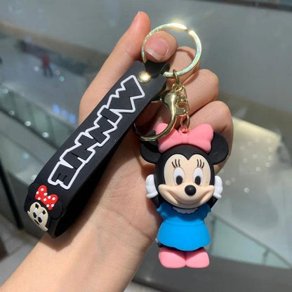 Anime Disney Figure Villain Maleficent The Evil Queen Cruella Silicone Keychain Bag Key Ring Pendant Children Toy Birthday Gifts