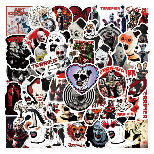 55PCS Terrifier Terrifying Halloween Graffiti Stickers Decorate Luggage Notebook Phone Stickers Toys