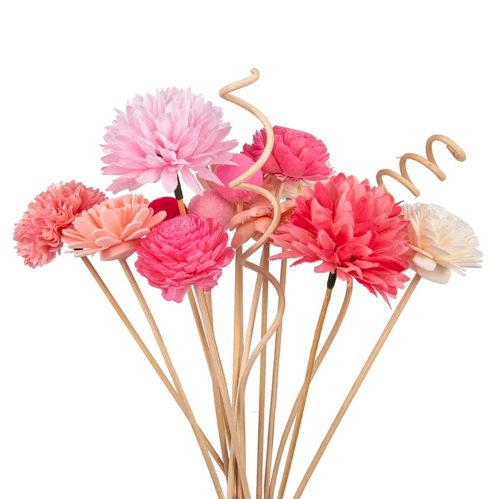 NEW 15PCS Pink Series Flower Rattan Sticks Fireless Fragrances Reed Diffuser Stick Diy Ornaments Home Decor - HighGloss Shop