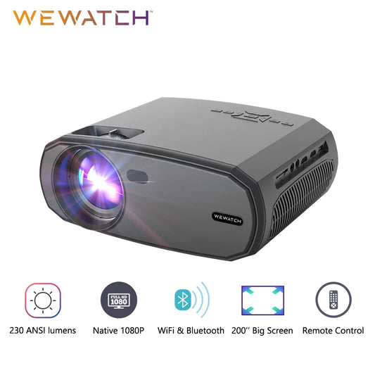 WEWATCH V50 Projector HD Native 1080P Bluetooth WiFi Proyector Built-in Speaker Portable Outdoor Player Home Theater Projectors