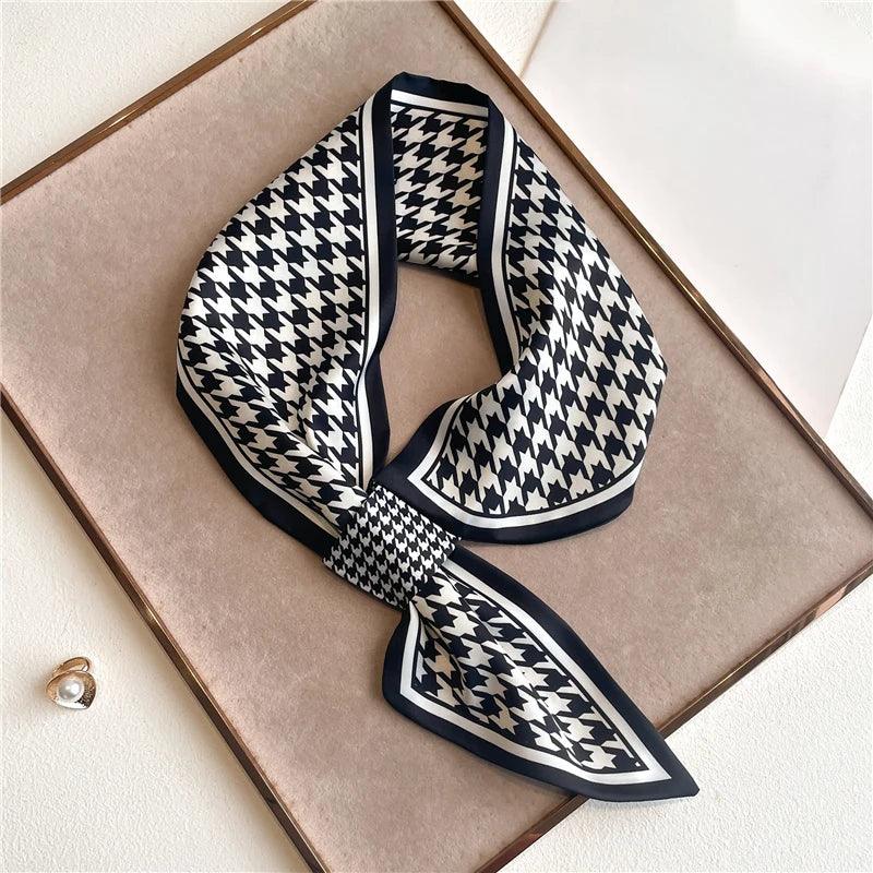 2023 New Luxury Brand Skinny Neckerchief Scarf For Women Satin Silk Ribbons Bandana Ladies Neck Tie Wrist Wrap Shawl Echarpe