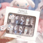 Blue Kawaii False Nail Sanrio Accessories Anime Kuromi Design Press on Nails Removable Finished Nail Tips For Schoolgirl Gift