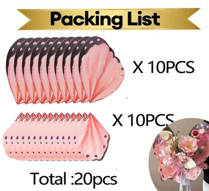 10sets Korean Butterfly Flower Wrapping Paper Waterproof Rose Bouquet Packing Paper for Wedding Birthday Party Decor