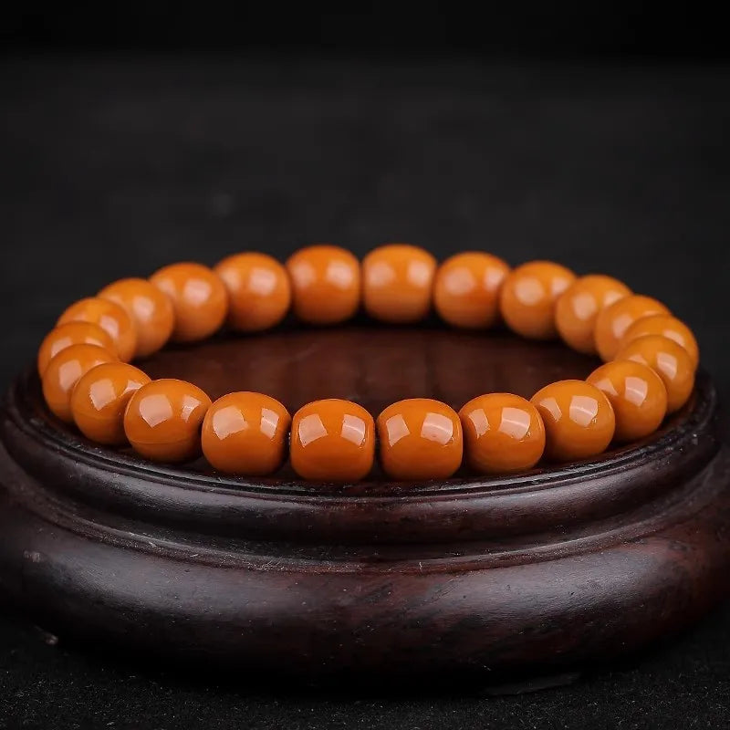 Wild Straight Cut Monkey Bracelet Men's Carving Jingbaleng Hexagonal Old Light Bead Crafts Shark Dorsal Disk Playing Buddha