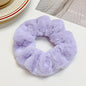 Solid Soft Plush Wide Hair Band For Women Girls Ponytail Holder Hair Tie Fluffy Rubber Band Scrunchie Fashion Hair Accessories