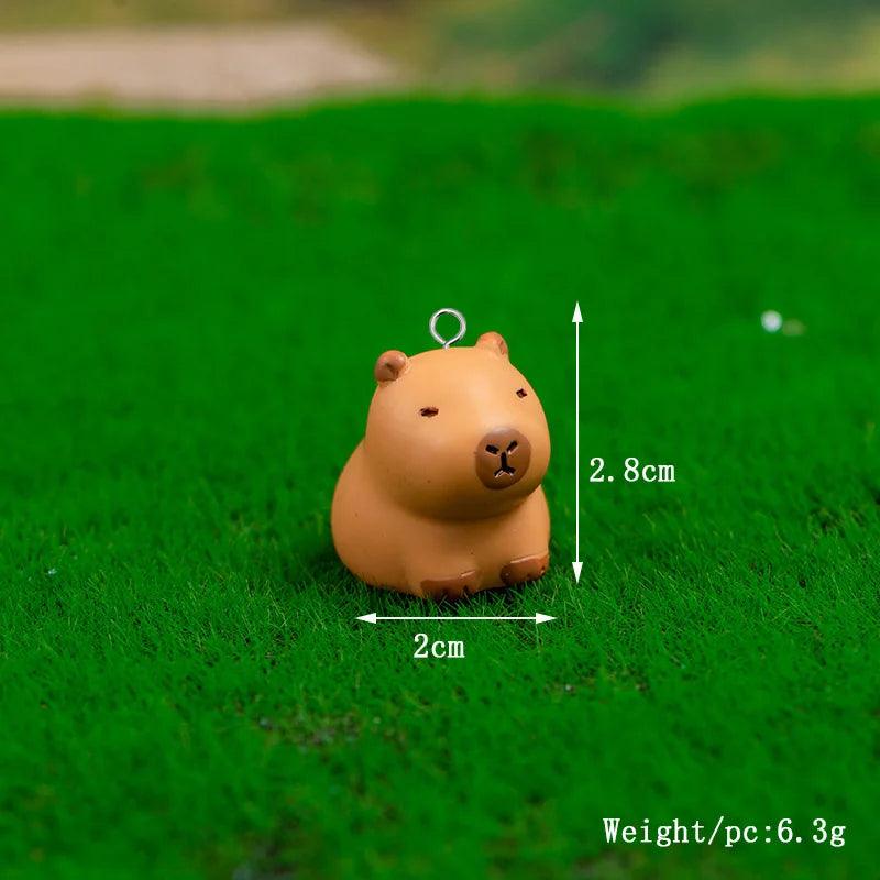 5pcs Kawaii 3D Miniature Capybara Resin Charms Lazy Animal Pendant For Earring Keychain DIY Crafts Jewelry Make W89