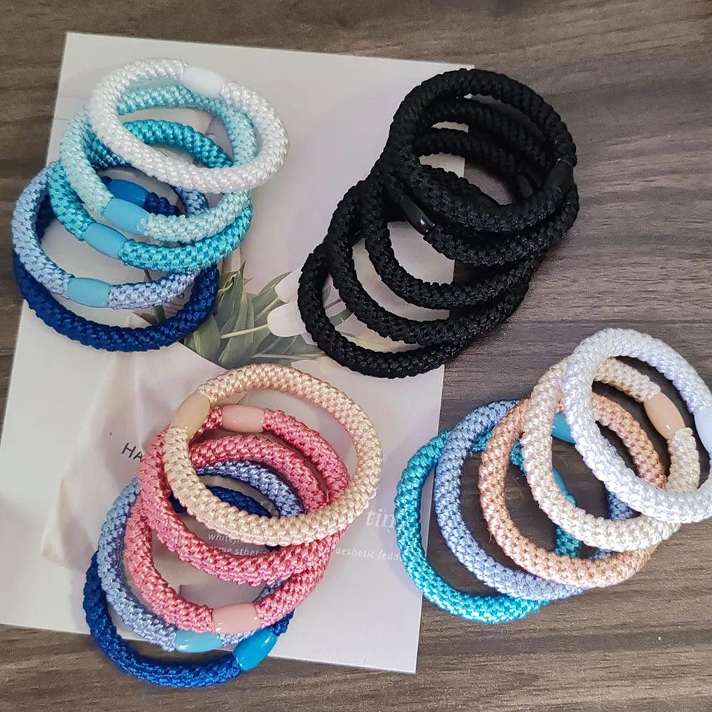 5pc Korean Beauty Good Elasticity Hair Ties Rings Rope Scrunchies for Women Girls Child Daily Holiday Gift Hair Accessories