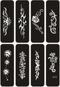 Reusable Glitter Tattoo Stencils Unicorn Dragon Butterfly Henna Airbrush Stencils for Finger Hands Arm Diy Body Art Women Men