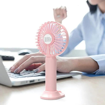 1pc New Portable Fan Office Desktop Multifunctional Folding Headed Small Electric Fan USB Mini Portable High Wind Pocket Fan