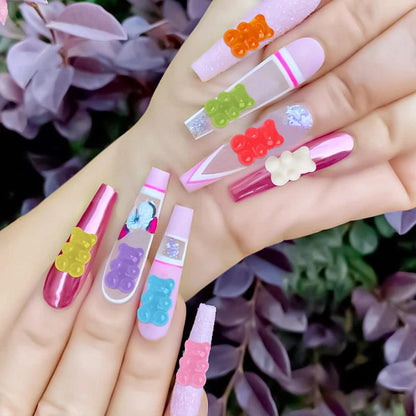 50Pcs Jelly Bear Nail Charms Resin Flatbacks Candy Bear Decoration Kawaii Gummy Bears DIY Bears Manicure Supplie DIY Accessorie - HighGloss Shop