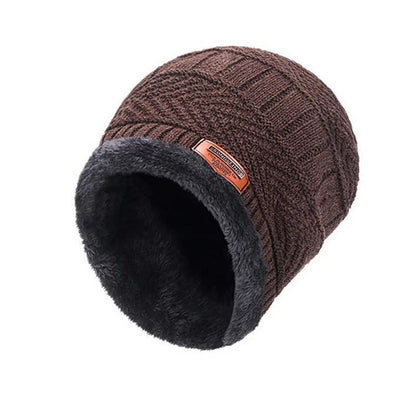 Winter Hats Knit Cap Men And Women Velvet Hat Coral Fleece Scarf Outdoor Riding Hat Warm Thickening Plus Velvet Neck Protect Cap - HighGloss Shop