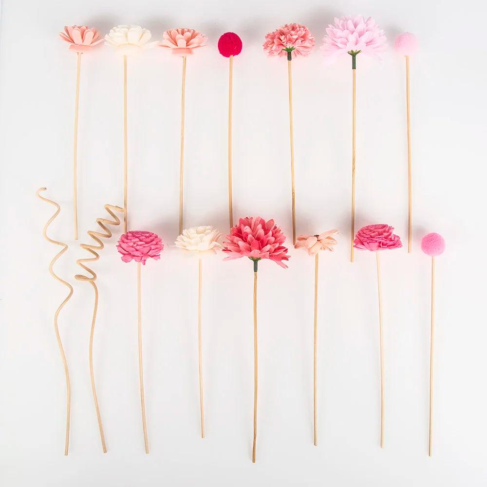 NEW 15PCS Pink Series Flower Rattan Sticks Fireless Fragrances Reed Diffuser Stick Diy Ornaments Home Decor - HighGloss Shop