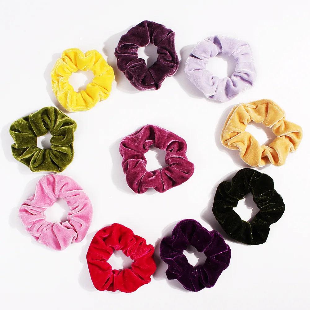 Winter Warm Soft Hair Scrunchies for Women Girls Cute Velvet Elastic Hair Band Multicolor Rubber Band Hair Loop Hair Accessories