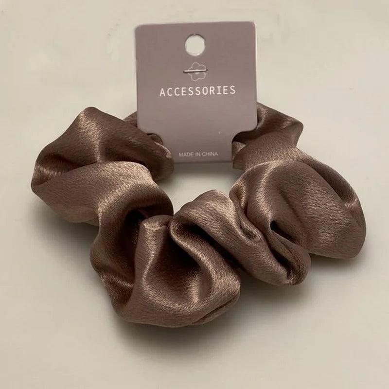 2023 Fashion Satin Scrunchie Women Silk Hair Tie Elastic Hair Bands Girls black Hairbands Hair Rope Crunchie For Hair Accessorie