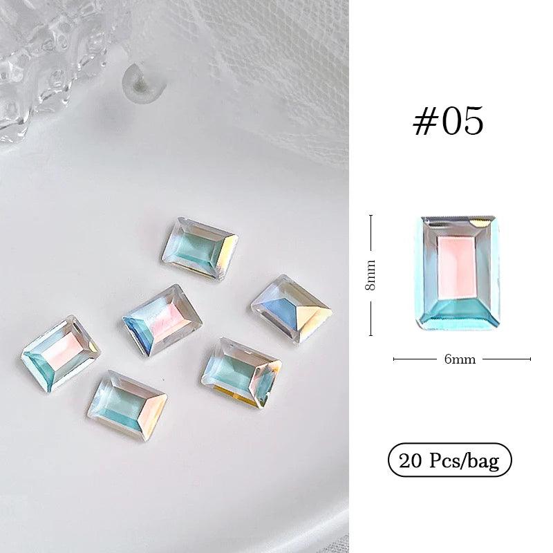 1Bag 3D Heart Nail Rhinestones Water ripple flat bottom love Charms Crystal Nail Art Decorations Gem Kawaii Resin Nails Gems