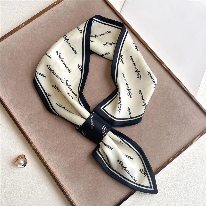 2023 New Luxury Brand Skinny Neckerchief Scarf For Women Satin Silk Ribbons Bandana Ladies Neck Tie Wrist Wrap Shawl Echarpe