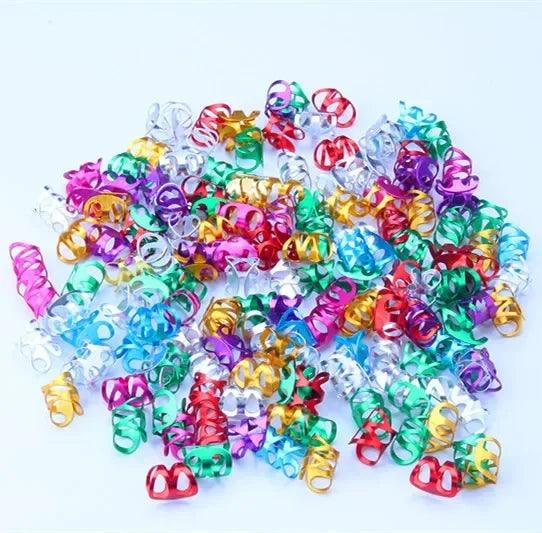 50pcs/set Hair Styling Tools Personalized Ponytail Braided Hair Ring Hip-hop Headdress Women Dirty Braid Beading DIY Accessories