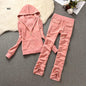 Y2K Velvet Tracksuit New Women Clothing 2 Piece sets Autumn Women's Couture Elegant Hoodies Sweatshirt and Casual Pants Set