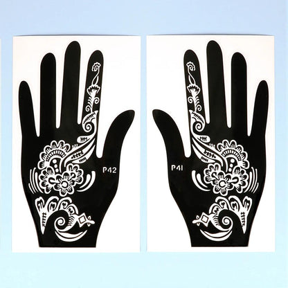 2pcs Henna Tattoo Stencils Templates For Women Temporary Tattoo Indian Fashion Flower Wedding Tattoo Supplies For DIY Body Art