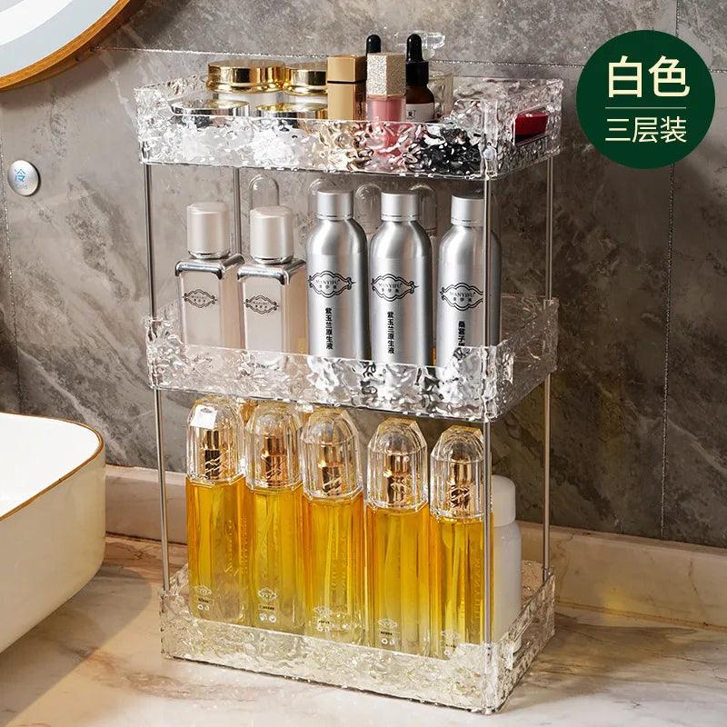 Acrylic Storage Organizer Shelf Of Bathroom Home Kitchen Makeup Skincare Shampoo Lipstick Tabletop Holder Cosmetic Desk Rack