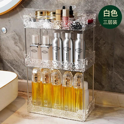 Acrylic Storage Organizer Shelf Of Bathroom Home Kitchen Makeup Skincare Shampoo Lipstick Tabletop Holder Cosmetic Desk Rack