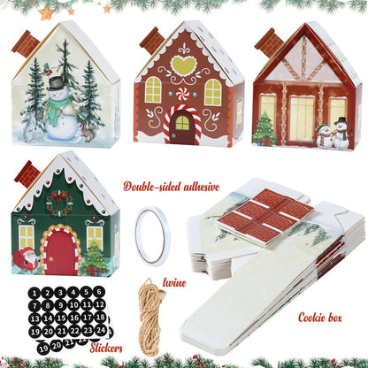 Christmas Gingerbread House Candy Box Merry Christmas Decoration For Home 2024 New Year Gift Cookie Packaging Box Xmas Ornament