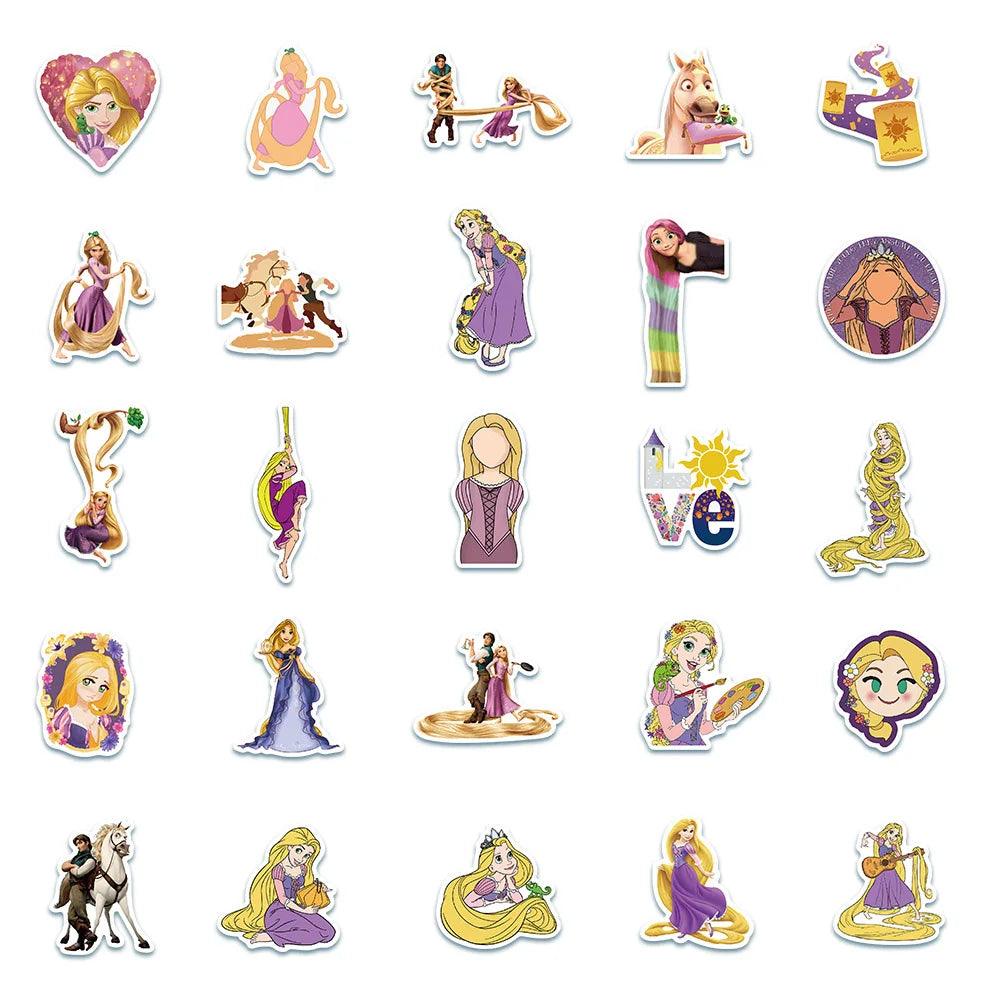 10/30/50Pcs/Set Disney Cartoon Tangled Anime Stickers Movie Rapunzel Decal Kid Toy Laptop Phone Scrapbook Luggage DIY Sticker