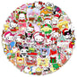 50PCS Hello Kitty Christmas Stickers, Sanrio Stickers, Kuromi Cute Cartoon Characters, Waterproof Graffiti Stickers