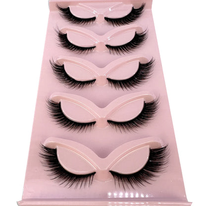 New Cat Eye Lashes Mink Eyelashes 3D Curl Winged Natural Realistic Messy End Eye Elongated Thick False Eyelashes Soft Fake Lashe