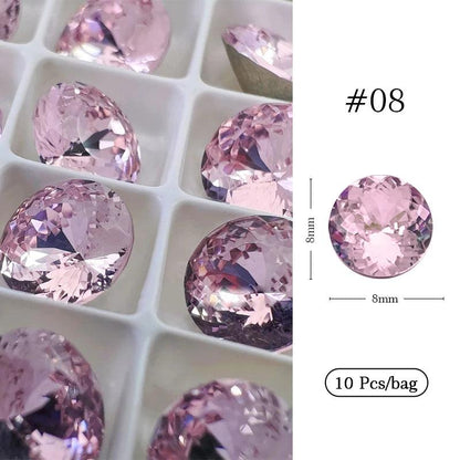 1Bag 3D Heart Nail Rhinestones Water ripple flat bottom love Charms Crystal Nail Art Decorations Gem Kawaii Resin Nails Gems